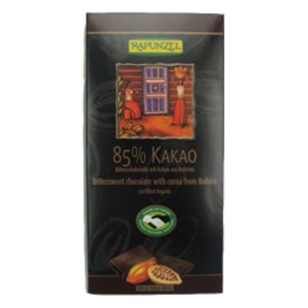 Chokolade 85% kakao Ø Rapunzel 80 g