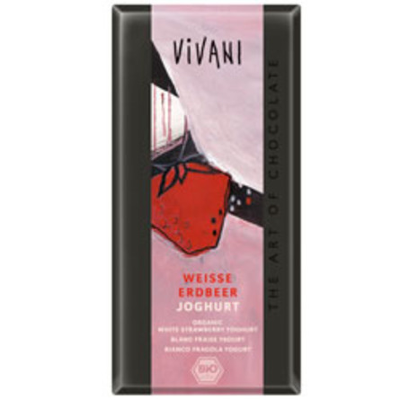 Vivani hvid jordbær yoghurt Ø chokolade 80 g