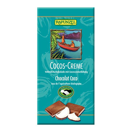 Chokolade m. kokoscreme Ø Rapunzel 100 g