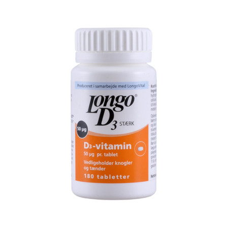 Longo Vital Longo D3 Stærk 50 mcg 180 tabl.