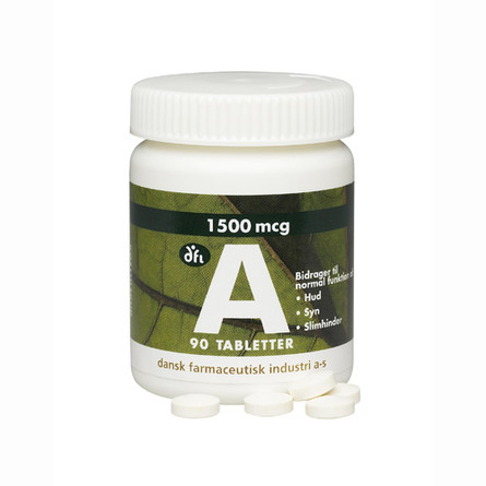 Grønne dfi vitaminer A-vitamin 1500 mcg, 5000 ie 90 tab