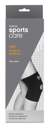 Matas Sports Care PRO Neopren Knæbind Patellahul str. L