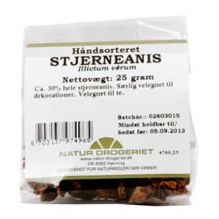 Stjerneanis håndsort. ca 30% hele 25 g
