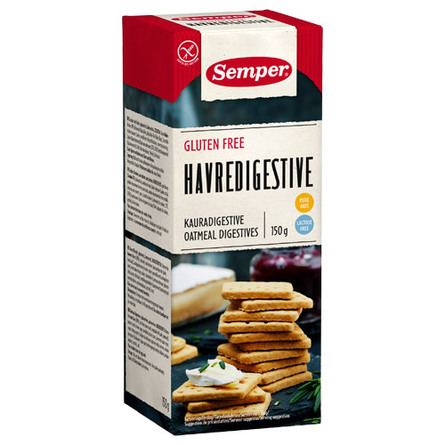Kiks digestive havre glutenfri Semper 150 g