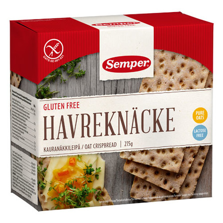 Knækbrød havre glutenfri Semper 215 g