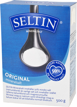 Seltin mineralsalt fint m. jod 500 g