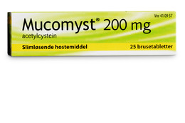 Mucomyst Brusetabletter 200 mg 25 stk