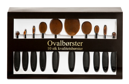 Ovalt penselsæt i gaveæske 10 stk.
