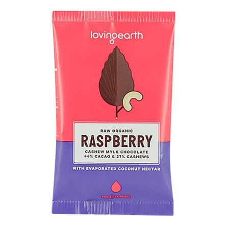 Loving Earth Chokolade Raspberry 44% Øko 30 gr.