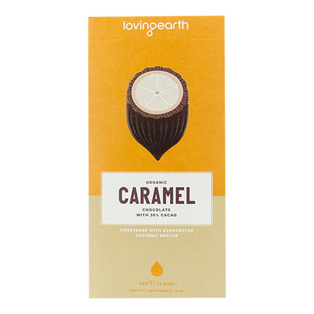 Chokolade Caramel Ø m cashew & kokos Loving 80 g