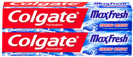 Colgate Max Fresh Cool Mint tandpasta 2x75 ml 2 x 75 ml