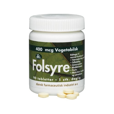 Grønne dfi vitaminer Folsyre 400 mcg 90 tabletter