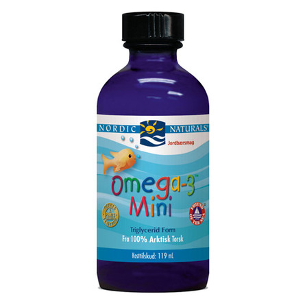 Omega 3 mini m. jordbærsmag 119 ml