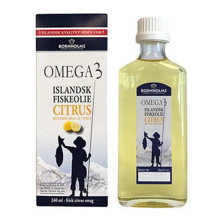 Islandsk fiskeolie citrus Omega 3 Bornhol 240 ml