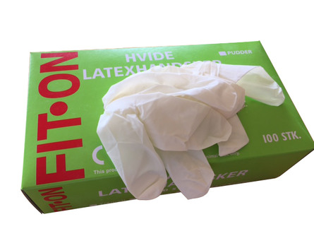 Nygaard Latex handsker med pudder str. S 100 stk.