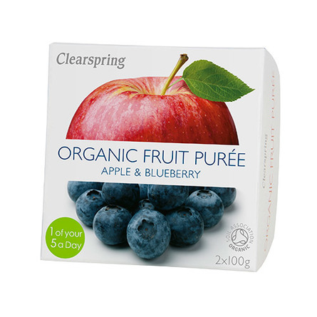 Frugtpuré blåbær, æble Ø 200 g