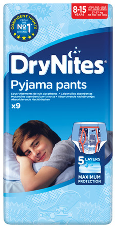 DryNites Natunderbukser 8-15 år Boy 9 stk.