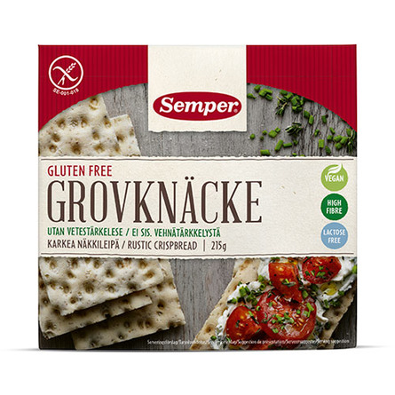 Knækbrød grov glutenfri Semper 215 g