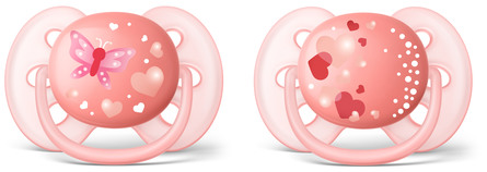 Philips Avent Soother Ultra soft 6-18m 2-pack, pink