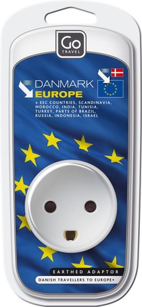 GoTravel Danmark - Euro Adaptor, hvid