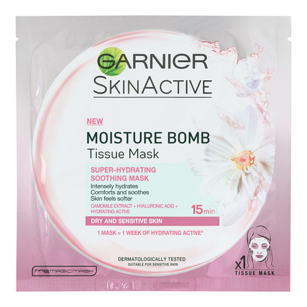 Garnier SA Moisture Bomb Tissue-Maske tør og sensitiv hud