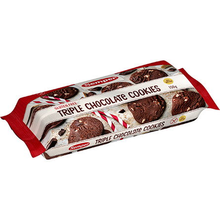 Semper Cookies Triple chocolate 150 gr. Glutenfri
