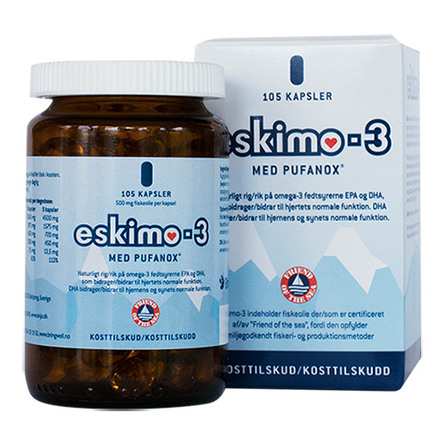 Eskimo-3 med E-vitamin 105 kapsler