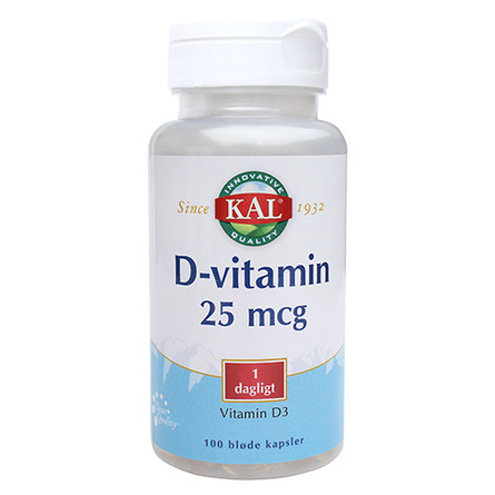 KAL D-vitamin 25 mcg, 100 kapsler