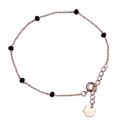 Cluse Essentielle Rose Gold Black Crystals Chain Bracelet