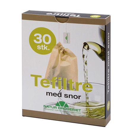 Natur Drogeriet Engangs Tefiltre m. snor ubleget 30 stk.