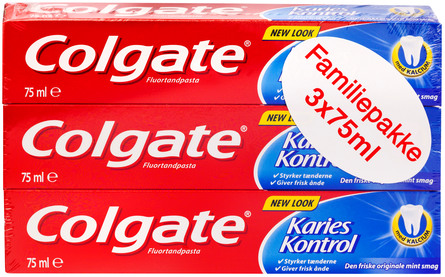 Colgate Tandpasta Karies Kontrol 3-pak