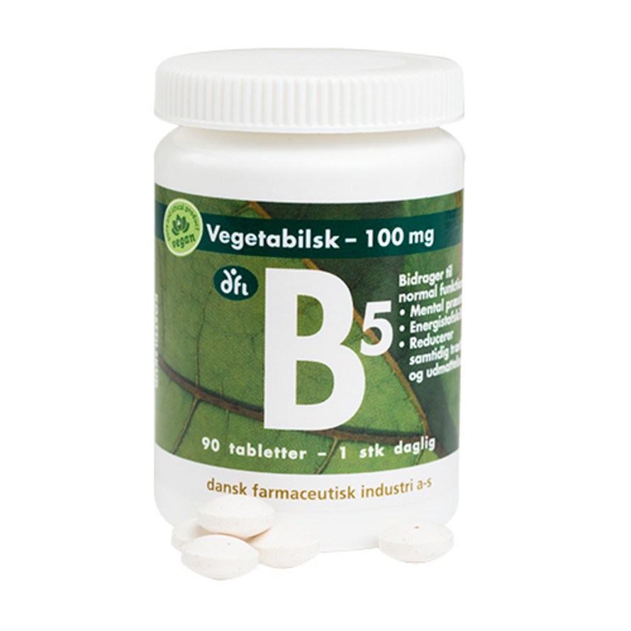 Køb Grønne Dfi Vitaminer B5 - Vitamin 100 Mg 90 Tabletter - Matas