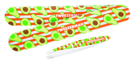 Tweezerman Avocado Duo Set Skrå Pincet og Neglefil