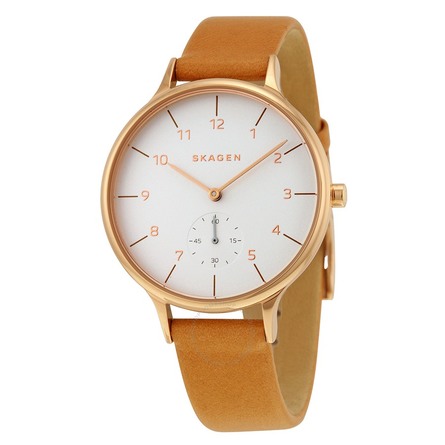 Skagen ure Anita Tan Leather Watch