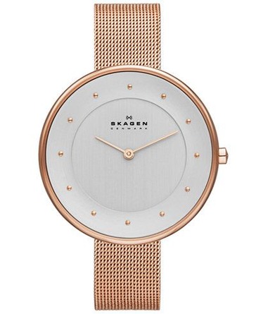 Skagen ure Gitte Rose Gold-Tone Steel-Mesh Watch
