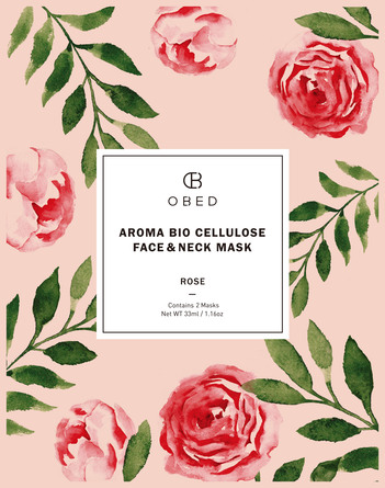 Obed Bio Cellulose Face & Neck Mask Rose 1 stk