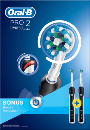 Oral-B (Braun) Pro 2 2900 CrossAction Elektriske Tandbørster (2 tandbørster) 2 stk.