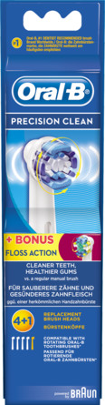 Oral-B (Braun) Precision Clean Elektriske Børstehovedrefiller 4 Stk. + 1 Stk. Floss Action 5 stk.