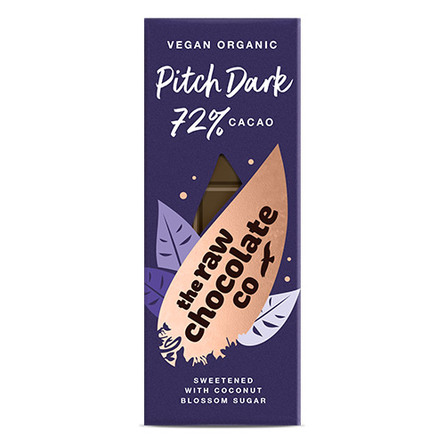 The Raw Chocolate Company Pitch Dark 72% Mørk rå chokol 44 gr