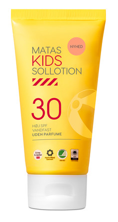 Matas Striber Kids Sollotion SPF 30 uden Parfume 80 ml, rejsestørrelse