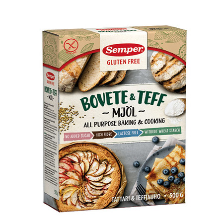 Semper Boghvede & teff mel 500 gr. Glutenfri