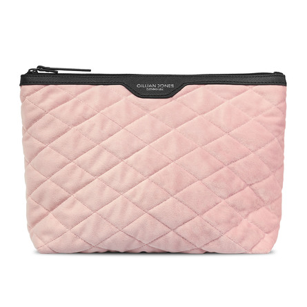 Gillian Jones Toilettaske i Rosa Quiltet Velour