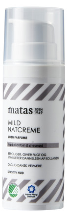 Matas Striber Mild Natcreme til Sensitiv Hud Uden Parfume 50 ml