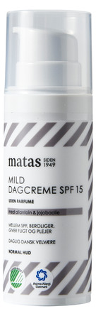 Matas Striber Mild Dagcreme SPF 15 til Normal Hud Uden Parfume 50 ml