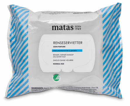Matas Striber Renseservietter til Normal Hud Uden Parfume 25 stk.