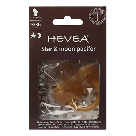 Hevea Naturgummisut Stjerne & Måne Motiv 3 mdr. +