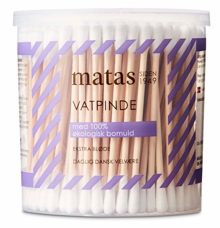 Matas Striber Vatpinde med træ 200 stk.