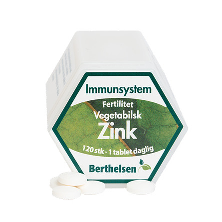 Berthelsen Naturlig  Zink 20 mg. 120 tabl.