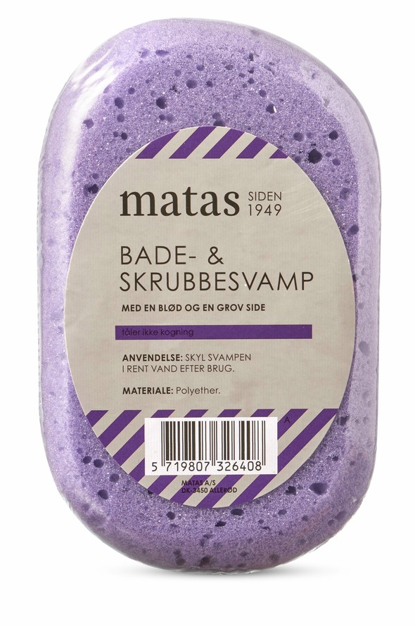 K b Matas Striber Bade Skrubbesvamp 12 X 8 X 5 Cm Matas
