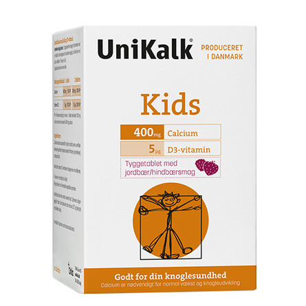 Unikalk UniKalk Kids jordbær/hindbær 90 stk.